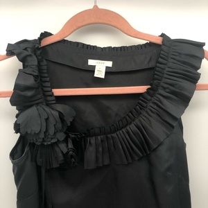 J Crew black tank top 100% silk size 4